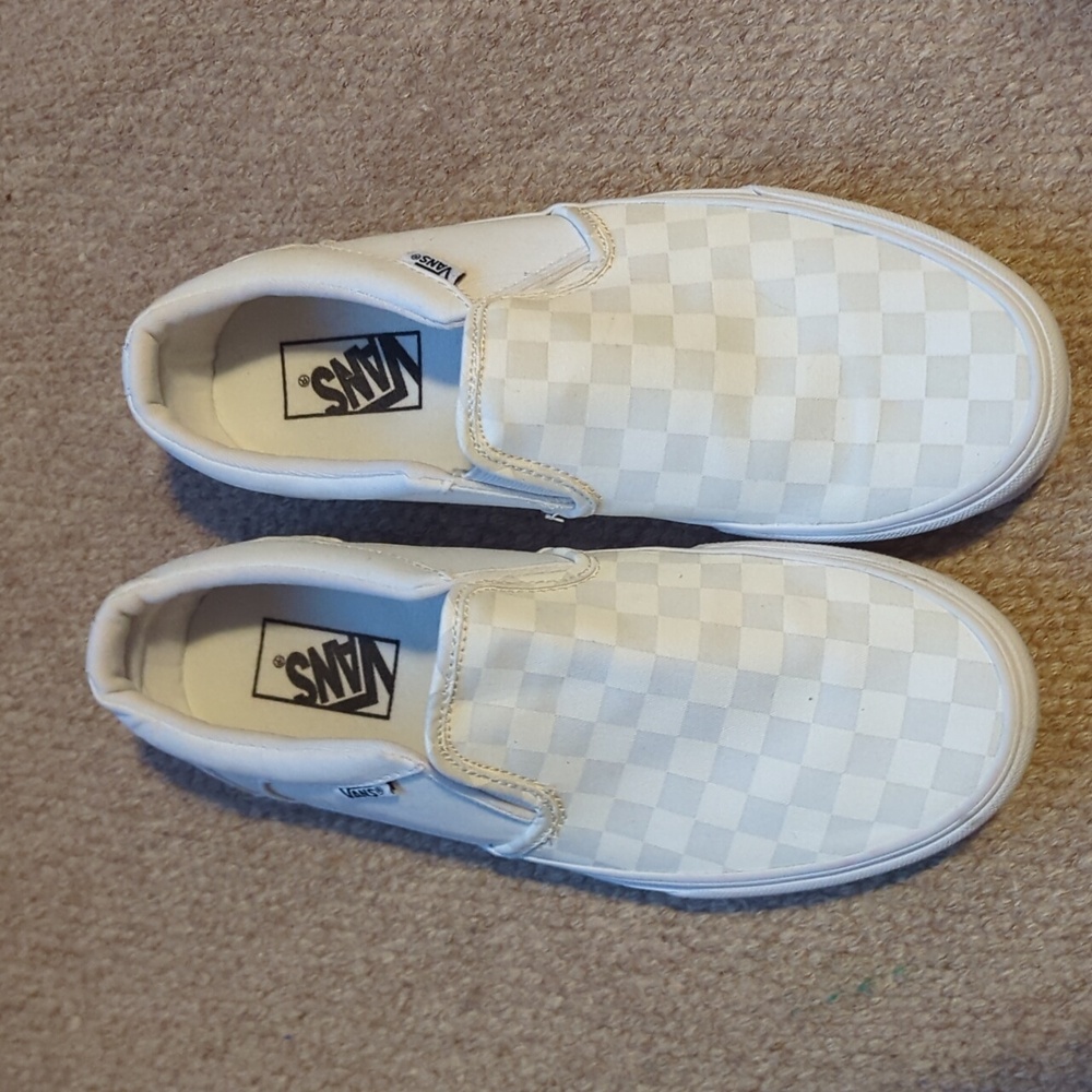 Mens Vans Classic Slip-On sneakers True White Checkerboard colorway M8/W9 - Picture 4 of 8
